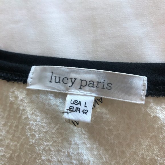 White with black trim sleeveless blouse - Picture 4 of 5